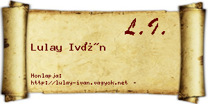 Lulay Iván névjegykártya